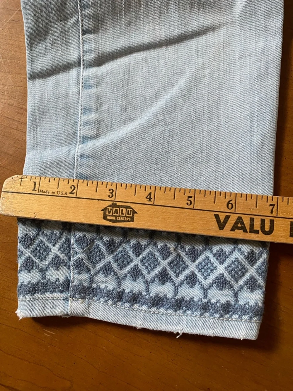 NYDJ Light Blue Cropped Jeans with Embroidered Ankles - Picture 13 of 14